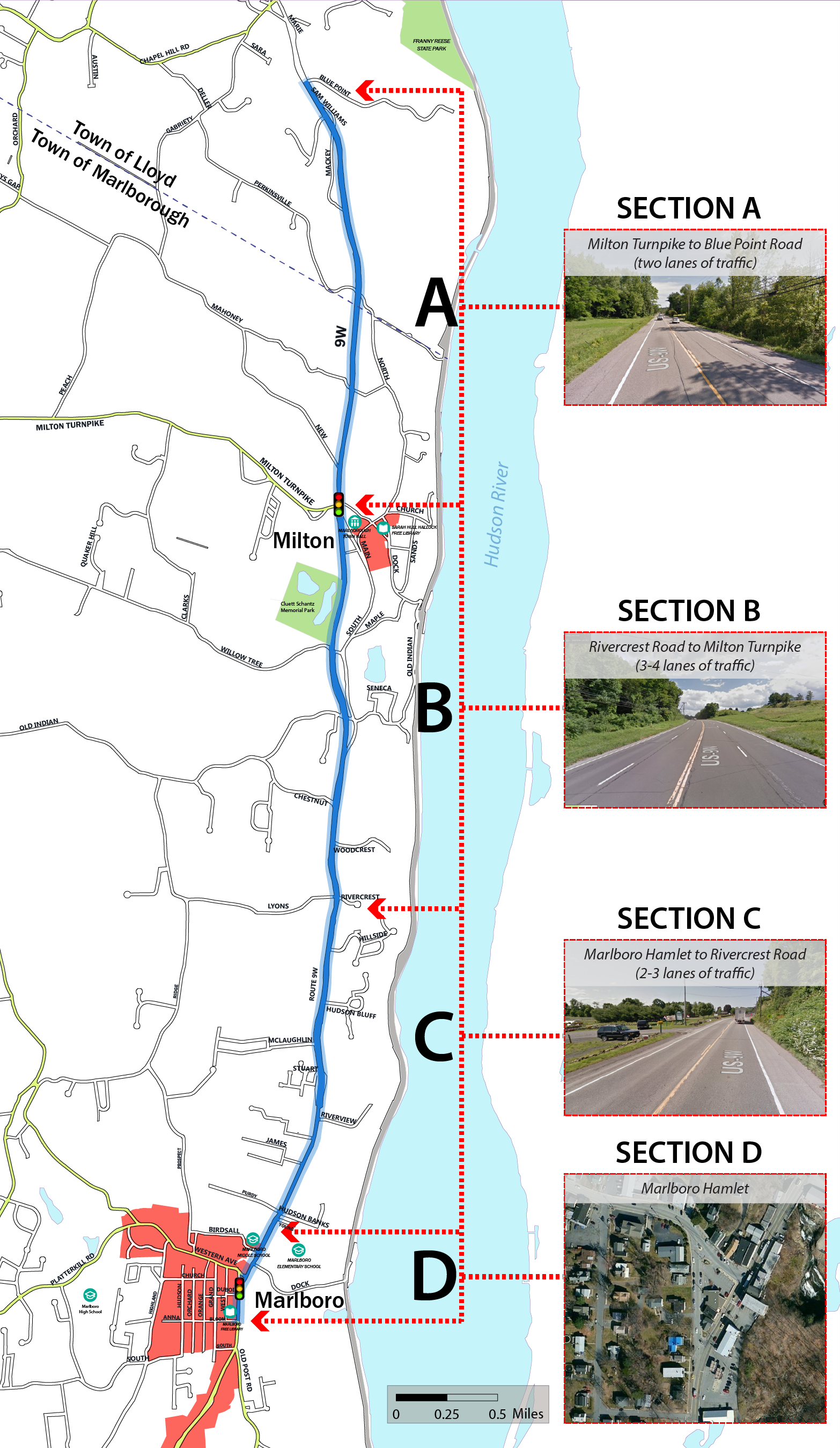 Route 9W Corridor Management Plan Area Map 