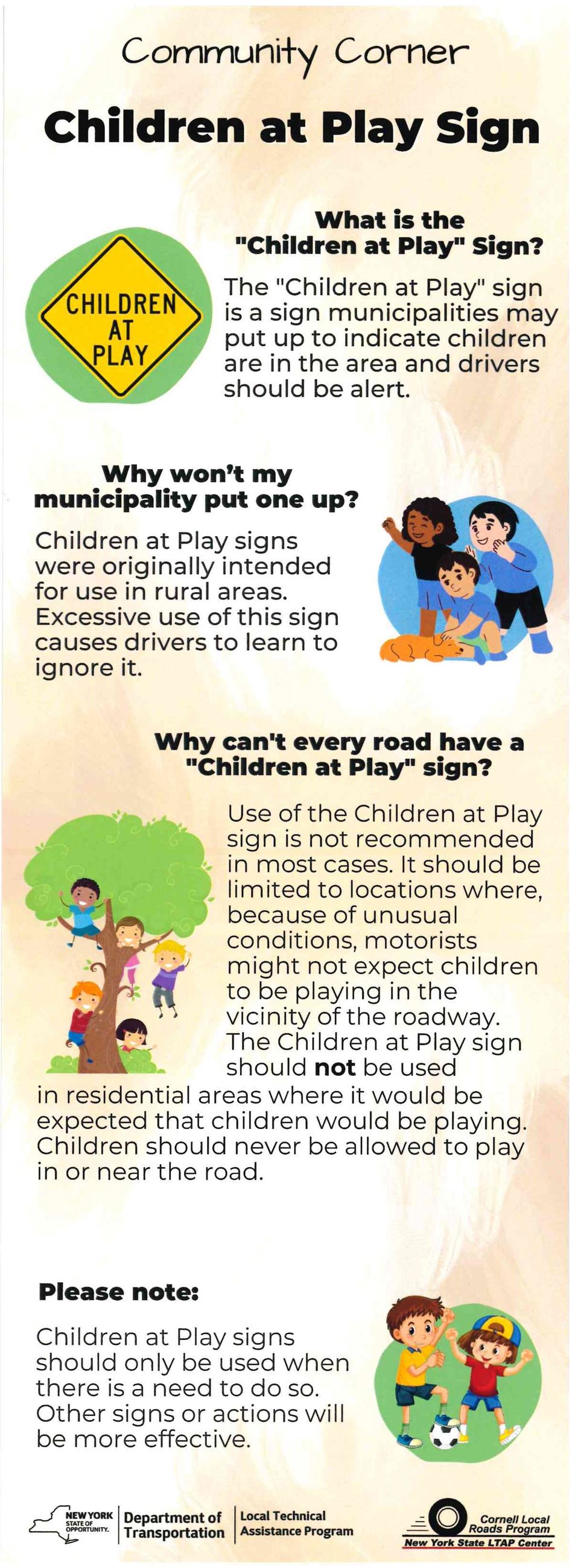 NYSDOT Safety Flyer for Children at Play